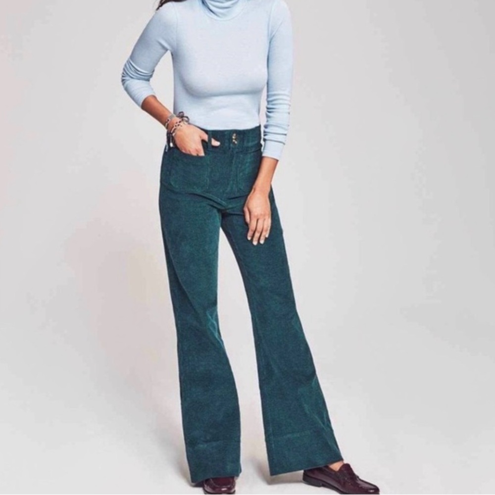 NWT Faherty Green Corduroy Trousers | Size 27